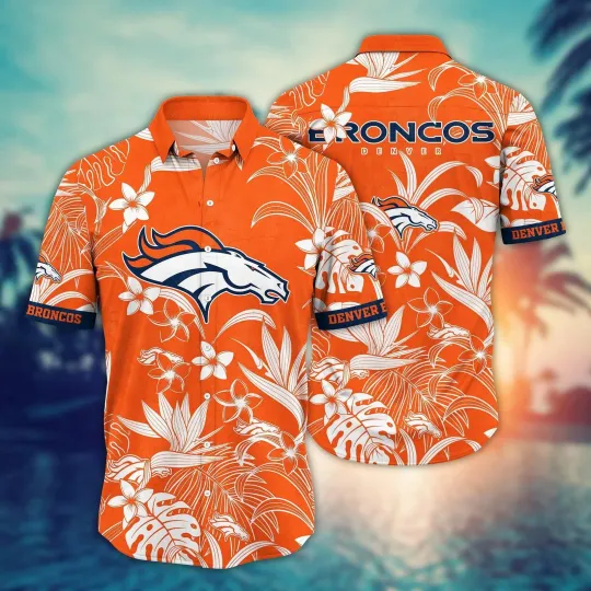 Discover Denver Broncos Hawaiian Shirt, Sunsets Aloha Button-Down, Summer Top