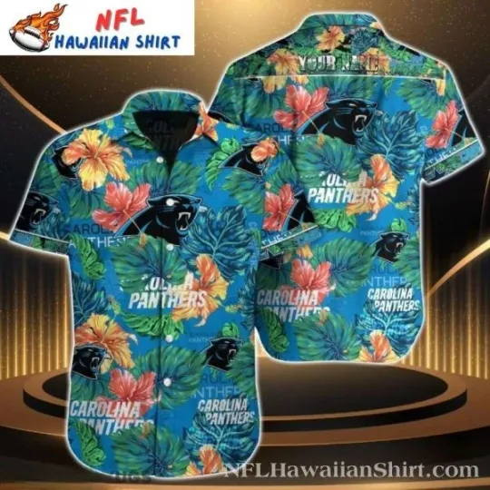 Carolina Panthers Hawaii Shirt with Palm Trees Sunset Tropical Menswear