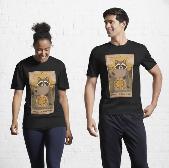 Discover Wheel of Fortune - Raccoons Tarot Active T-Shirt