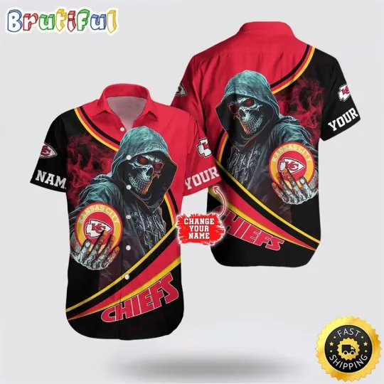 Discover Personalized Kansas City Football Hawaiian Shirt Skull Tropical Team Gifting