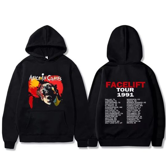 Discover Fashion Rock Band ALC Band Face Lift Tour 1991 Hoodie Men's Women Casual Oversized Pullover Unisex Oversized New Hoodies