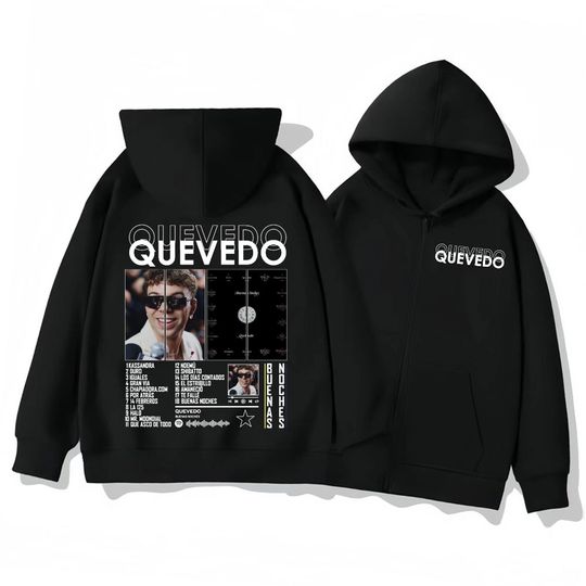 Discover Rapper QUEVEDO Buenas Noches Merch Hoodies Men Women Clothing Fashion Hip Hop Pullovers High Quality Fleece Hooded Sweatshirts