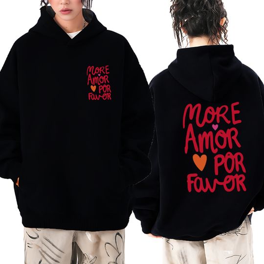Discover Popular More amor por favor Letter print fashion Hoodie Autumn Winter Men women Funny Fleece Sweatshirt Unisex Casual pullovers