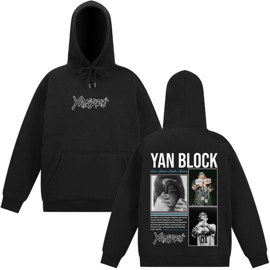 Discover Rapper Yan Block Album 2025 Graphic Hoodie Men Women Gothic Punk Pullover Long Sleeves Fleece Hip-hop Loose Sweatshirt Oversized