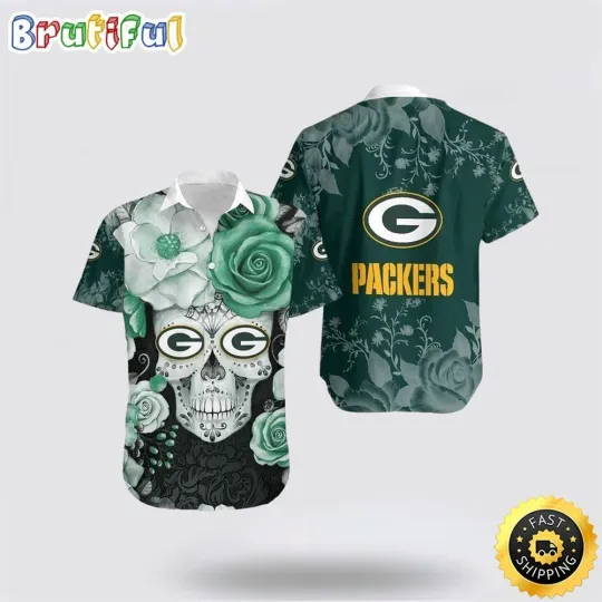 Discover football Green Bay Hawaiian Shirt Skull Embrace Game Day Island Style