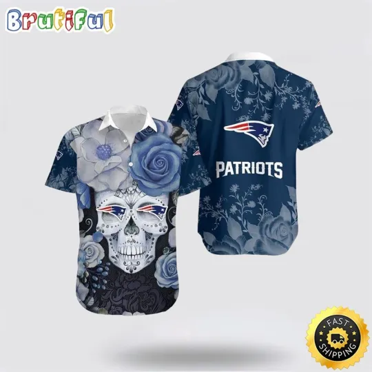 Discover New England Football Hawaiian Shirt Skull Embrace Game Day Island Style