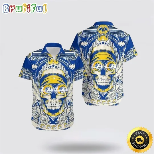 Discover Los Angeles Football Hawaiian Shirt Skull Show Off Your Tropical Team Spirit