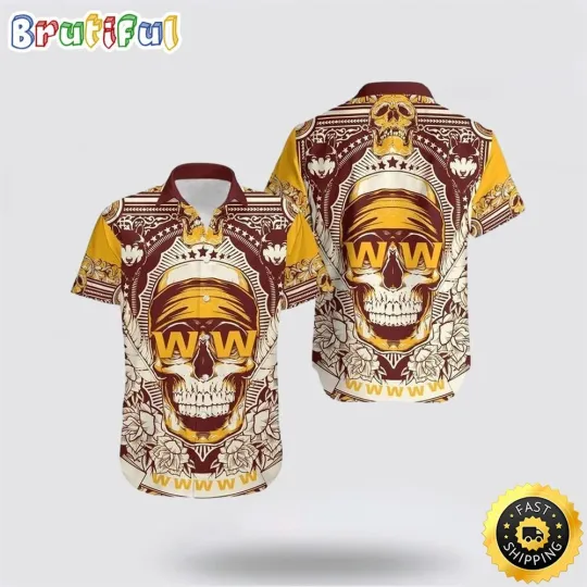 Washington Football Hawaiian Shirt Skull Show Off Your Tropical Team Spirit