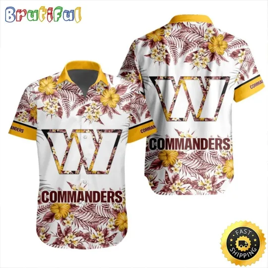 football Washington Hawaiian Shirt Special Floral Tropical Team Spirit