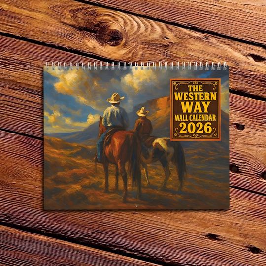 Discover 2026 Calendar Western Art: Cowboys, Horses, Gift for Family and Friends, Organizer, Holidays