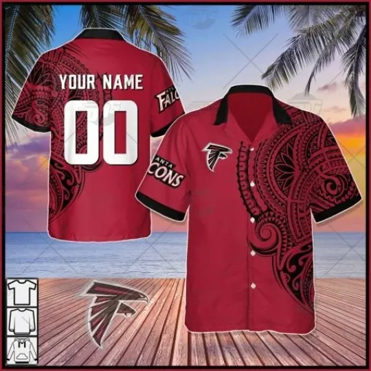 Discover Personalize Atlanta Football Polynesian Tattoo Design Hawaiian Shirt