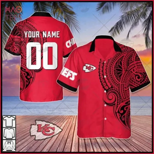 Discover Personalize Kansas City Football Polynesian Tattoo Design Hawaiian Shirt