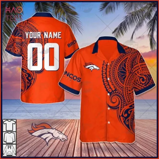 Discover Personalize football Denver Polynesian Tattoo Design Hawaiian Shirt