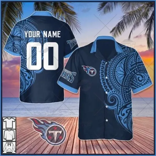 Discover Personalize football Tennessee Polynesian Tattoo Design Hawaiian Shirt