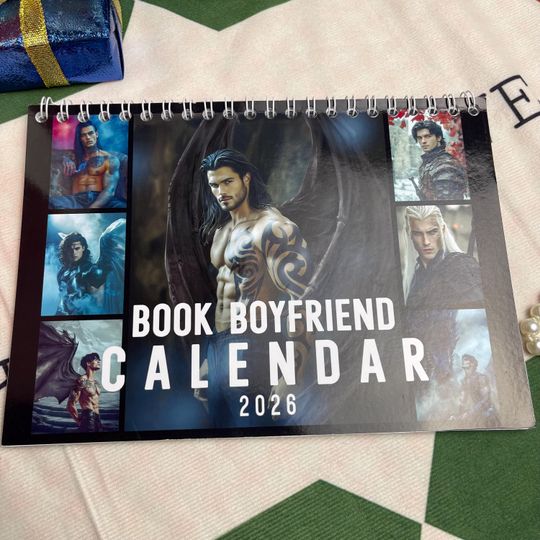 Discover Book Boyfriends Art 2026 Yearly Wall Calendar Monthly, Throne Of Glass Art 2026 Calendar, Gift For Book Lover