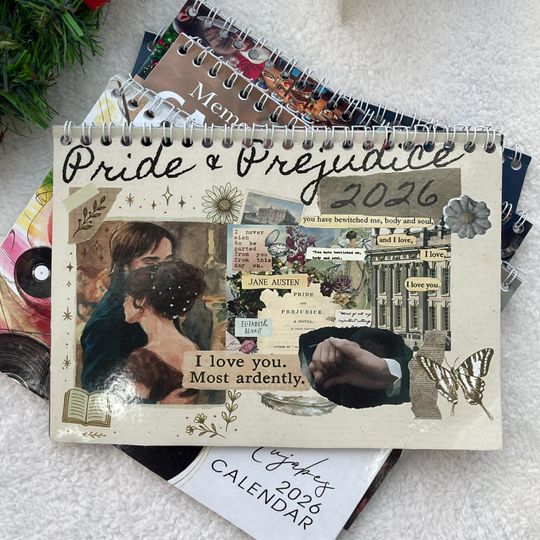 Discover Pri.de and Pre.judice 2026 Calendar Jane Austen Bookish Gift Literary Wall Calendar