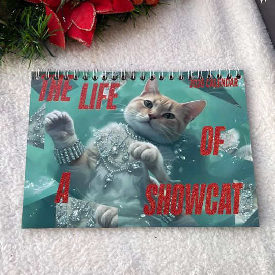 Discover The Life of a Show Cat 2026 Wall Calendar | Cute Cat Calendar for Cat Moms | Funny & Pretty Cat Art | Christmas Gift