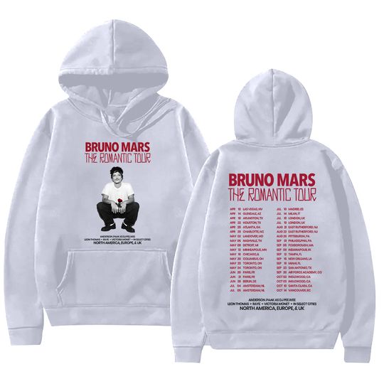 Discover Bruno Mars The Romantic 2026 Tour Hoodie Bruno Mars Sweatshirt Unisex Youth and Adult Tops Concert Outfits High Street Pullover