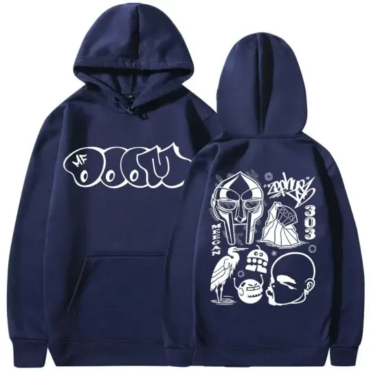 Discover Rapper MF Dooom Madvillain Metal Face Graphic Print Autumn and Winter Men's Sweatshirt Hoodie Unisex Hip Hop Fashion Sports Hoodi
