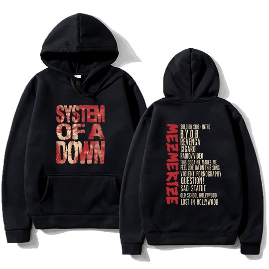 Rock Band SYSTEM OF DOWN Sweatshirts SYSTEM OF DOWN Mezmerize Tracklist Hoodie Fall Men's Clothes Unisex Retro Y2K Pullovers