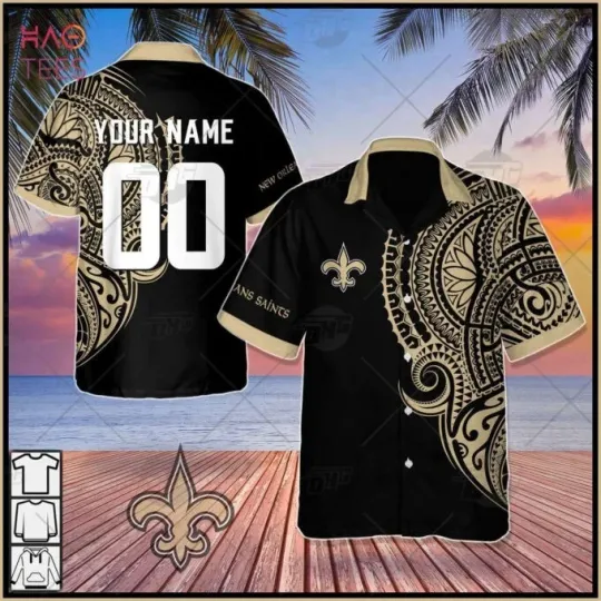 Discover Personalize football New Orleans Polynesian Tattoo Design Hawaiian Shirt