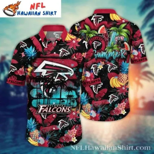 Discover Summer Fruits Falconsss Vibrant Hawaiian Shirt – Atlanta’s Tropical Getaway