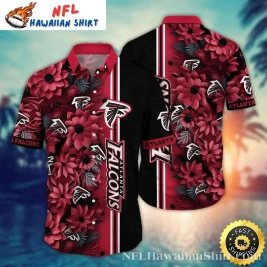 Discover Falcon Wings In Bloom – Atlanta Football Floral Elegance Hawaiian Shirt