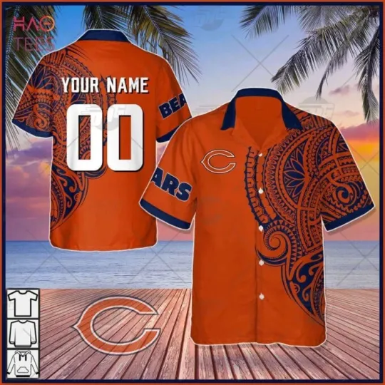 Discover Personalize football Chicago Polynesian Tattoo Design Hawaiian Shirt