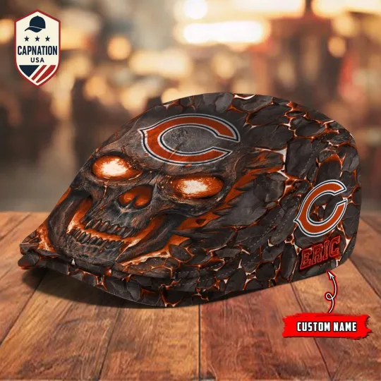 Discover Chicago-Bears Jeff Cap football Newsboy Cap Golf Cap Driving Cap football Flat Cap 7