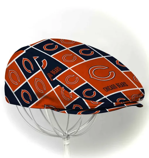Discover Chicago Team Bears Jeff Cap football Beret Hat Bears Flat Cap football Golf Cap Driver Hat