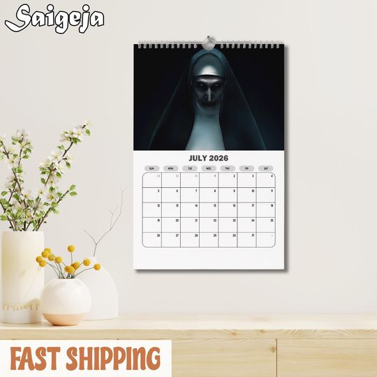 Discover Horror Movie 2026 Calendar, Classic Slasher Wall Calendar, Gothic Horror Fan Gift