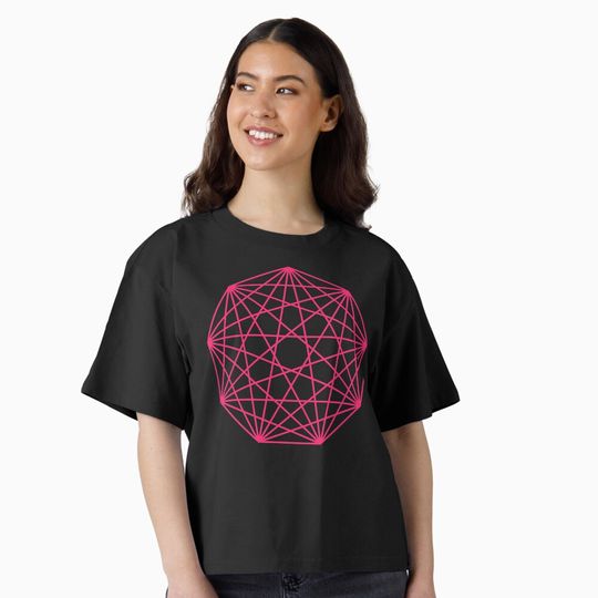Discover Pink Nonagon Boxy T-Shirt