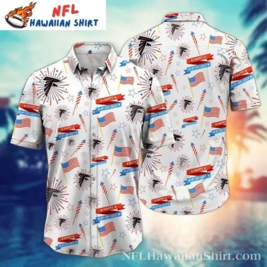 Discover Independence Day Falconssss Celebration football Hawaiian Shirt