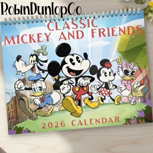 Discover Micke And Friends Wall Calendar, Disne Calendar 2026, Classic Micke Calendar, Vintage Micke Calendar, Cute Disne Fan Gift