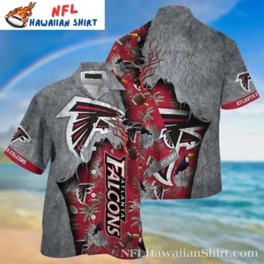 Silver Red Trendy – Falconss’s Nest Tropical football Hawaiian Shirt
