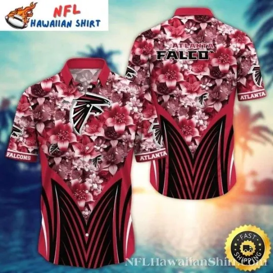 Discover Fiery Red Atlanta Football Floral Hawaiian Shirt – Men’s Tropical Design