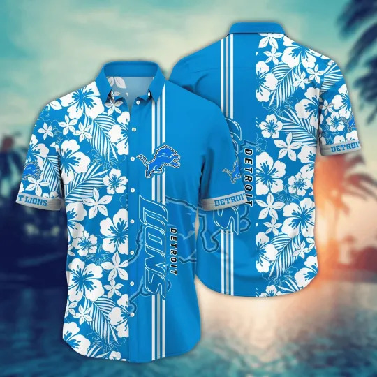 Discover Detroit football Hawaiian Shirt Firefliestime Aloha Shirt