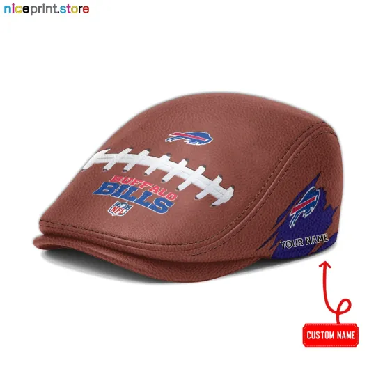 Buffalo Team Bills Leather Jeff Cap football Driver Cap football Leather Flat Cap for men