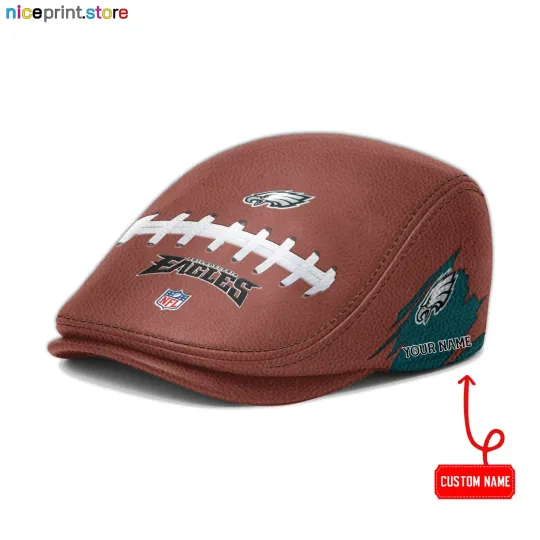 Discover Philadelphia Team Eagles Leather Jeff Cap football Driver Cap football Leather Flat Cap
