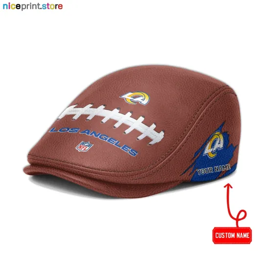 Los Angeles Team Rams Leather Jeff Cap football Driver Cap football Leather Flat Cap
