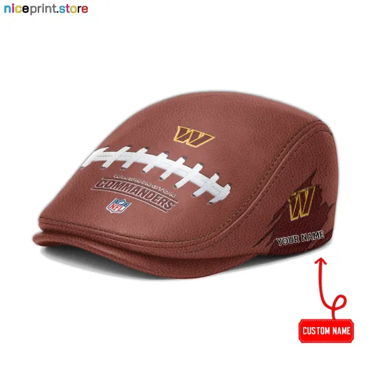 Washington Team Commanders Leather Jeff Cap football Driver Cap football Leather Flat Cap