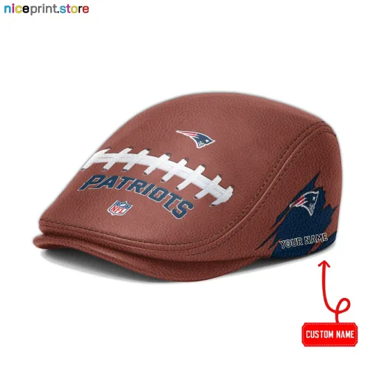 Discover New England Team Patriots Leather Jeff Cap football Driver Cap football Leather Flat Cap