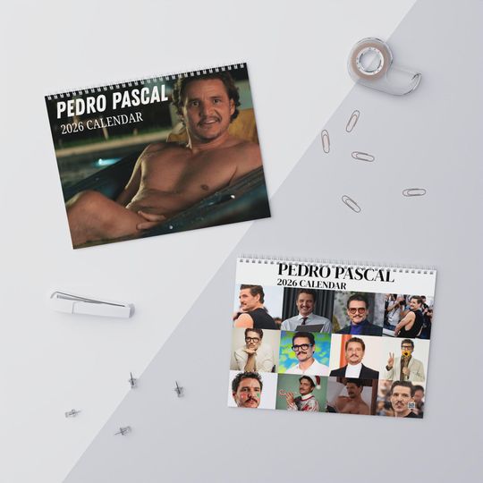 Pedro Pascal 2026 Wall Calendar | Iconic Actor Art Calendar | TV & Movie Star Monthly Wall Calendar Gift for Fans, fandom calendar
