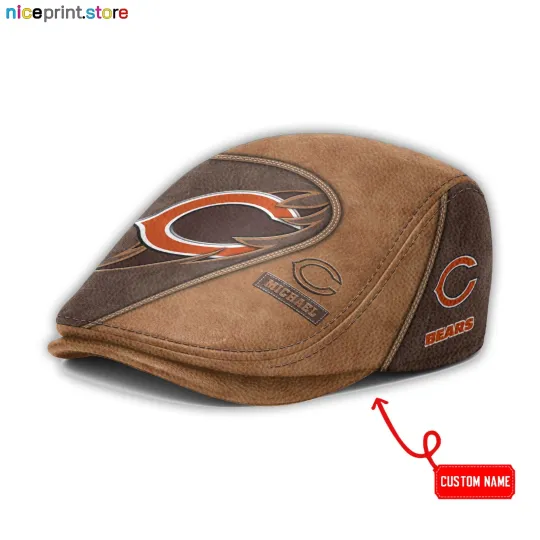 Discover Leather Cap Chicago Team Bears Jeff Cap football Newsboy Cap Golf Cap football Flat Cap