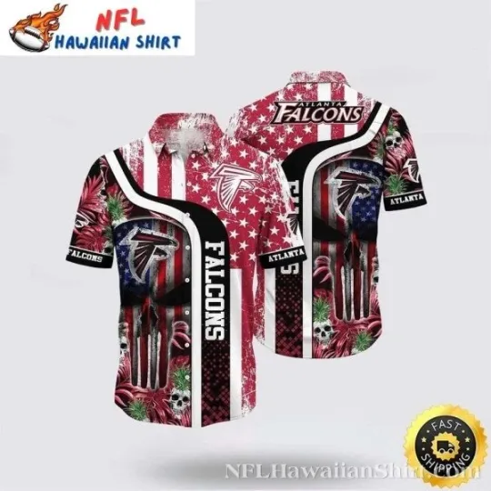 Discover Patriotic Play Atlanta Football Hawaiian Shirt With Skulls