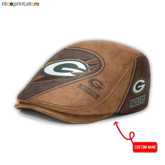Discover Leather Cap Green Bay Team Packers Jeff Cap football Newsboy Cap Golf Cap football FlatCap