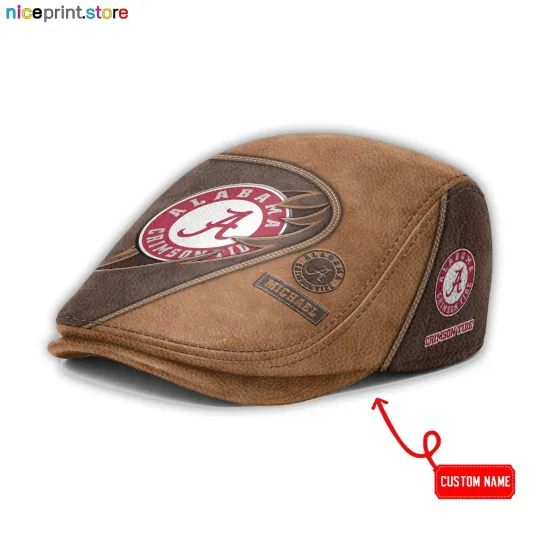Discover Leather Cap Albm Team Crimson Tide Jeff Cap NCAA Driver Cap NCAA Flat Cap