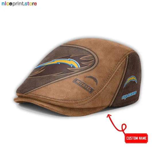 Leather Cap Los Angeles Team Chargers Jeff Cap football Newsboy Cap football Flat Cap