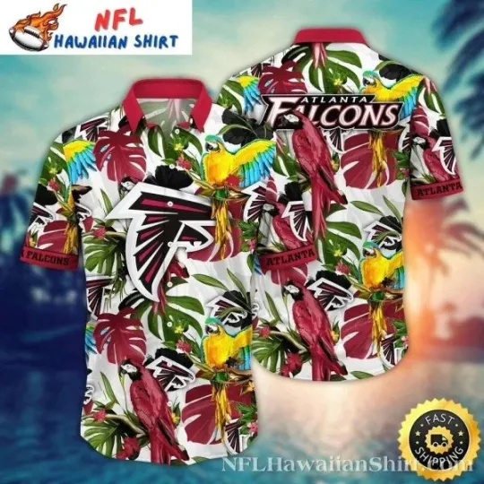 Tropical Birds Of Prey – Atlanta Football Exotic Parrot Hawaiian Shirt