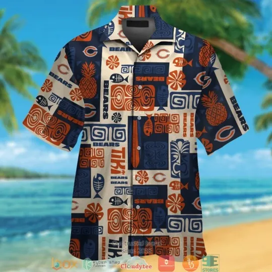 Discover Chicago Football Pineapple Hawaiian Shirt, Short Sleeve Hawaiian Gift